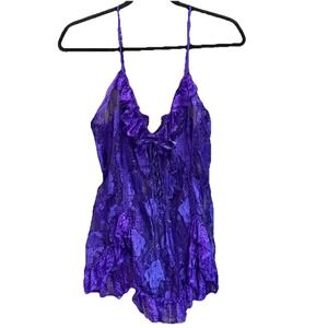 Escante Lingerie Lace Corset Cami Tank Purple Fairy Coquette Ethereal Size L